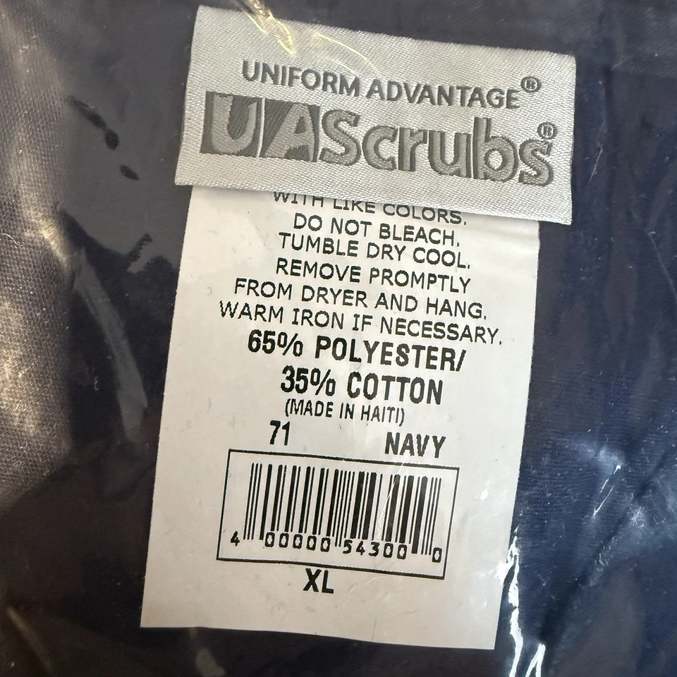 Lote de 5 blusas uniformes Advantage gola V novas com etiquetas azul marinho #71 poliéster algodão - Imagem 2 de 4