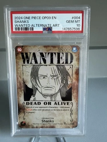 SHANKS WANTED POSTER OP09-004 ONE PIECE EMPERORS IN THE NEW WORLD GEM MT PSA 10