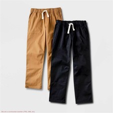 Boys' 2pk Stretch Straight Fit Woven Pull-On Pants 10 SEE DEAL  