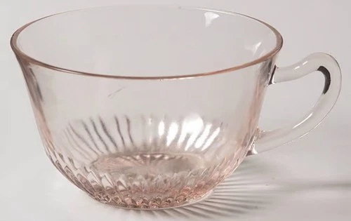 Anchor Hocking PINK Depression Lace Edge Collection Tea Cup Victorian Decor