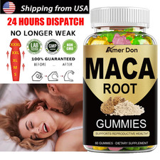 Maca Root Gummies 200mg, Peruvian Maca Extract for Men  Women 60 Gummies