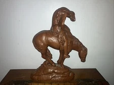Vintage End Of The Trail by Red Mill Mfg Sculpture American Indian On Horse 