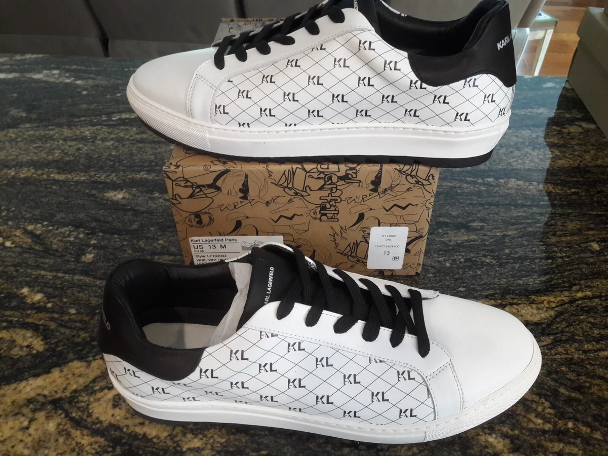 NEW 250 Mens Karl Lagerfeld Paris Logo Print Sneakers Shoes size 13