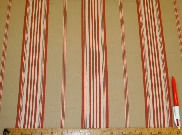 4 Yards Ralph Lauren Lila Ticking Stripe Color Red - Image 3 of 3
