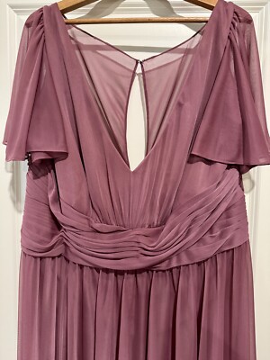david's bridal criss cross bridesmaid dress Flutter Sleeve Crisscross Mesh Bridesmaid Dress