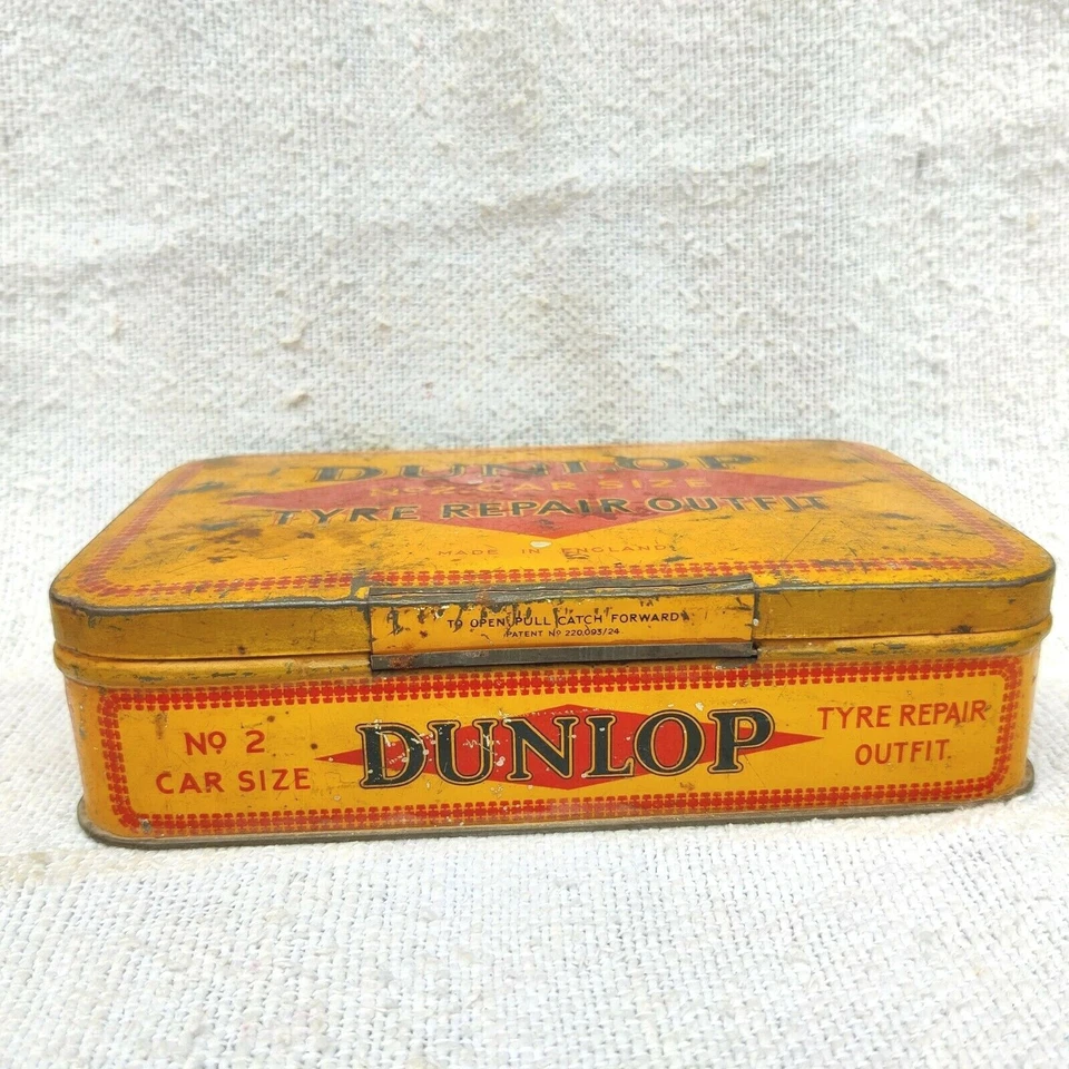 Vintage Dunlop No 2 Car Size Tyre Repair Outfit Advertisement Tin England TB840 - Image 2 of 4