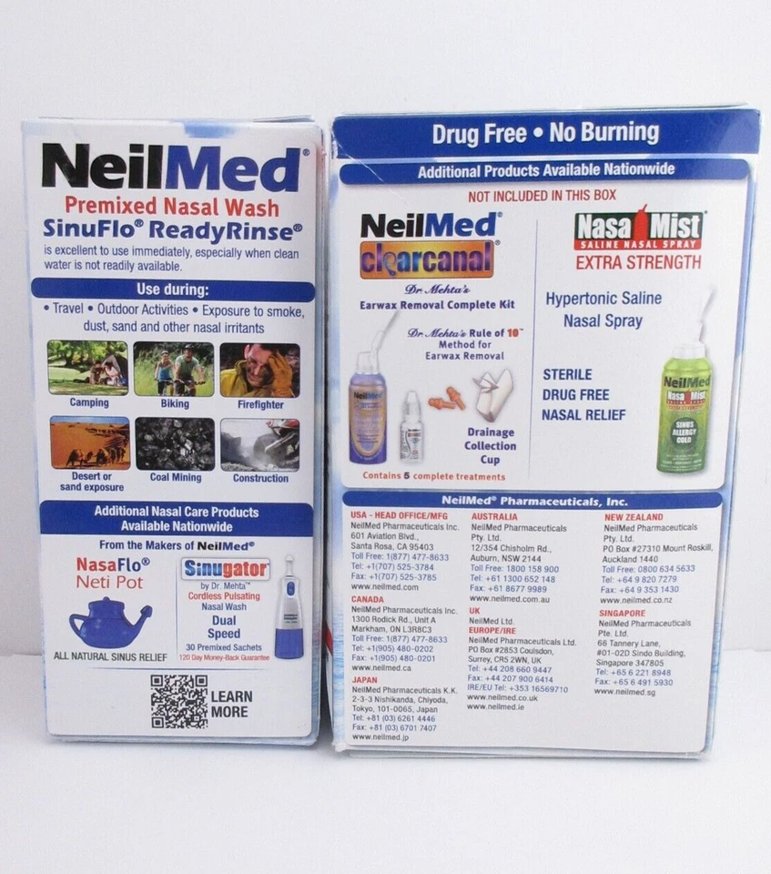 NeilMed SinuFlo Ready Rinse, 8 fl oz *READ MORE* 50 Premixed Packets - FREE SHIP - Image 2 of 4