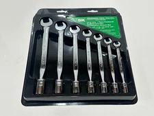 SK Tools USA Professional 86132 7pc SuperKrome Flex Head SAE Wrench Set, 3/8-3/4