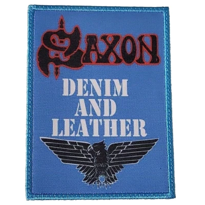SAXON Denim And Leather SMALL PATCH Printed Band Logo - Image 1 of 4