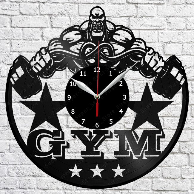 GYM Vinyl Record Wall Clock Art Decor Original Gift 12'' 30cm 2314