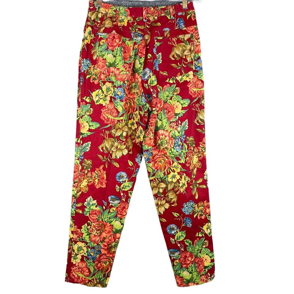 Vintage Susan Bristol Jeans Women’s 8 High Rise Floral Denim Pants Multicolor - Image 2 of 4