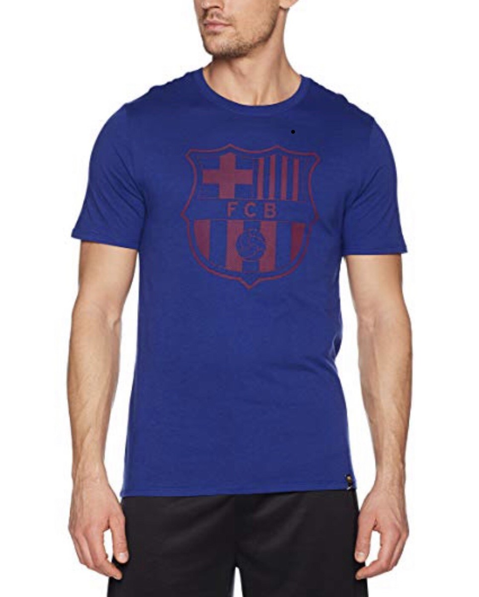 Nike FC Barcelona Crest T-Shirt. Large. Deep Royal Blue 857243 | eBay