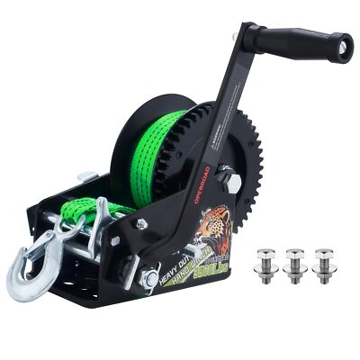 3500 LBS Boat Trailer Winch Hand Crank Heavy Duty Boat Winches ATV RV Jet Ski US