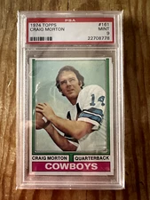 1974 Topps Football Craig Morton Cowboys #161 PSA 9