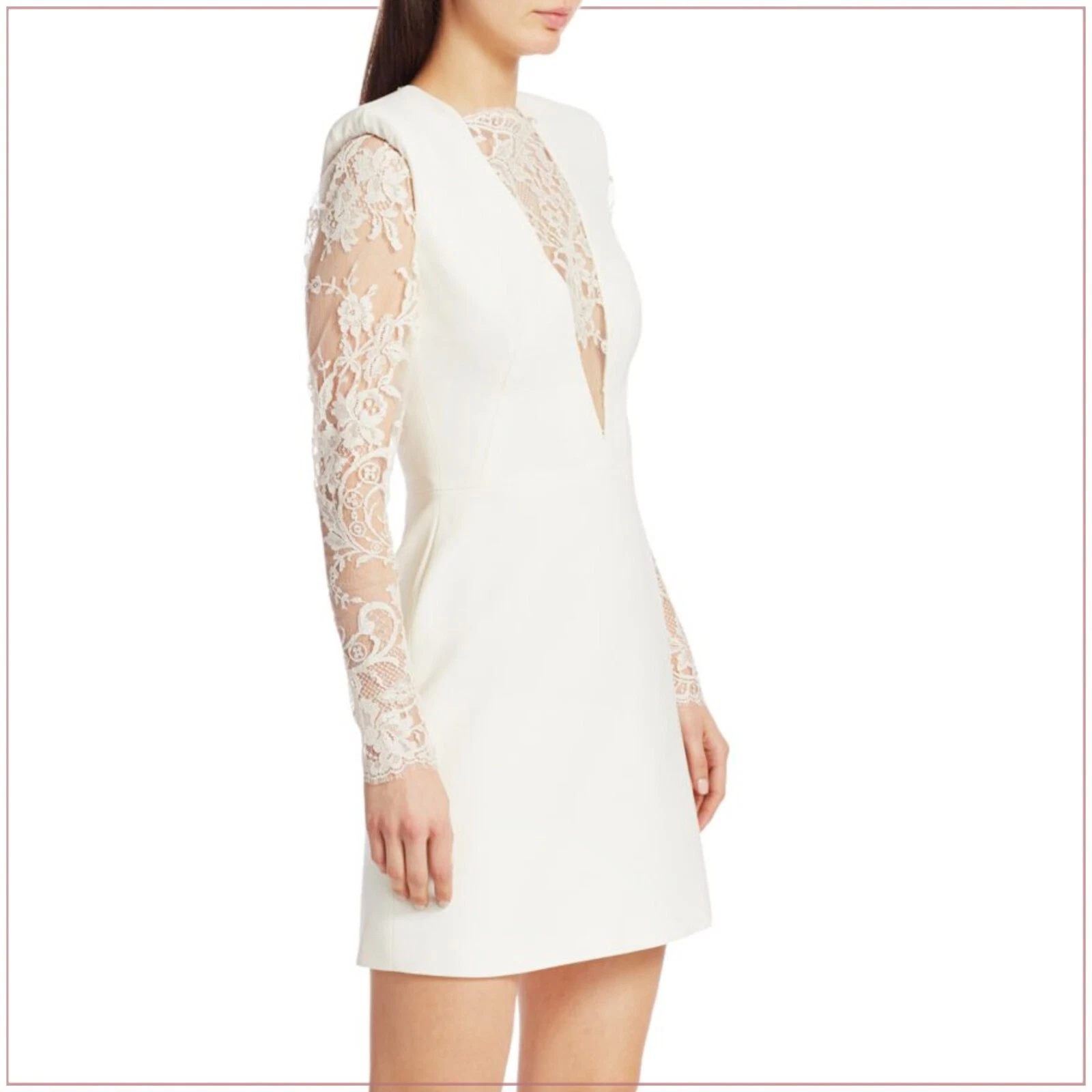 Abito da passerella Alexander McQueen strutturato in pizzo avorio $3995