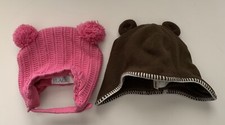 Children s Place Old Navy Toddler Bear Double Pom Beanie Hat Set Of 2
