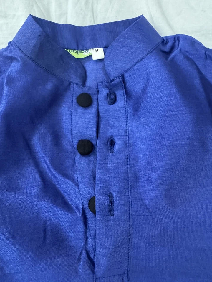 Caftán azul indio/pakistaní para niños talla 8 Foto 3 de 4