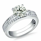 2 Ct Vvs1 Near White Round Moissanite Wedding Bridal Ring Sterling Silver Size 7