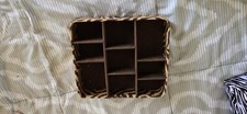 Brown and BLACK Jewelry Ring Necklace Tray Organizer Display Case 9 Compartments