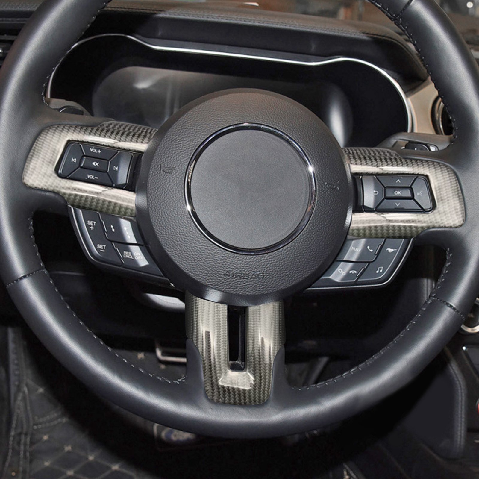 For Ford Mustang GT350 GT500 20162022 Carbon Fiber Steering Wheel