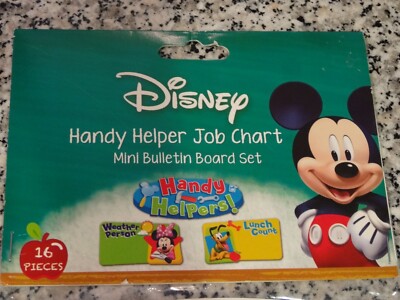 Disney Mickey Mouse Handy Helper Job Chart Mini Bulletin Board Set-16 Pieces-New