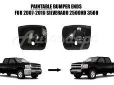 FRONT BUMPER END CAP BLK W/FOG HOLE LH & RH For SILVERADO 2500HD 3500HD 2007-10