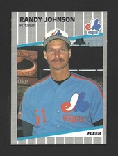 1989 Fleer #381 RANDY JOHNSON Raw - Montreal Expos - Black Out Variation RC