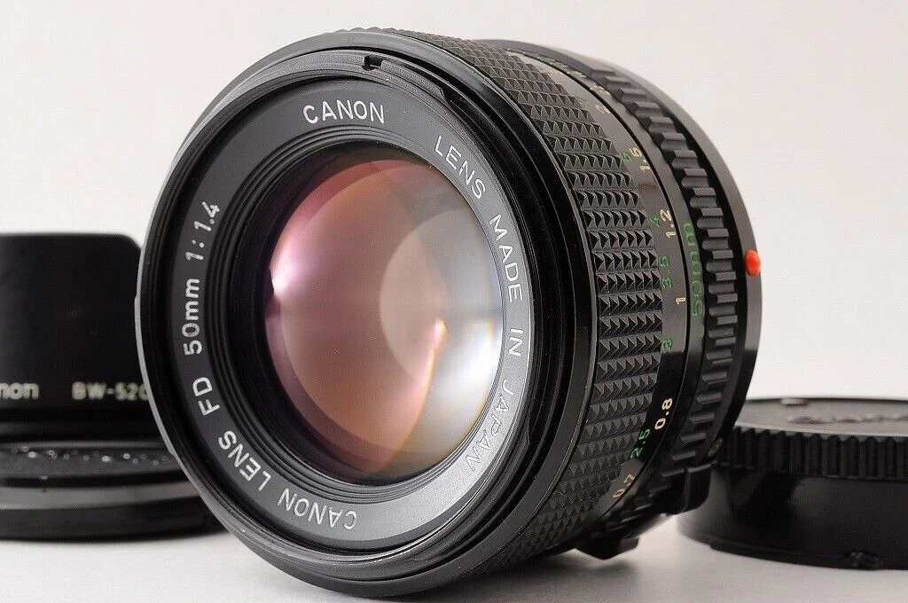 TOP MINT】CANON NEW FD NFD 50mm F/1.4 MF Standard Lens + BW-52C