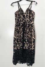 SEDUCE Australia Black Lace Midi Dress Cocktail Event Evening Size 6