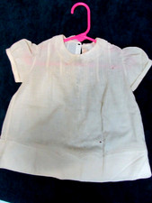 Vintage Handmade in Philippines Baby Dress Embroidery Pin Tucks Ecru Details