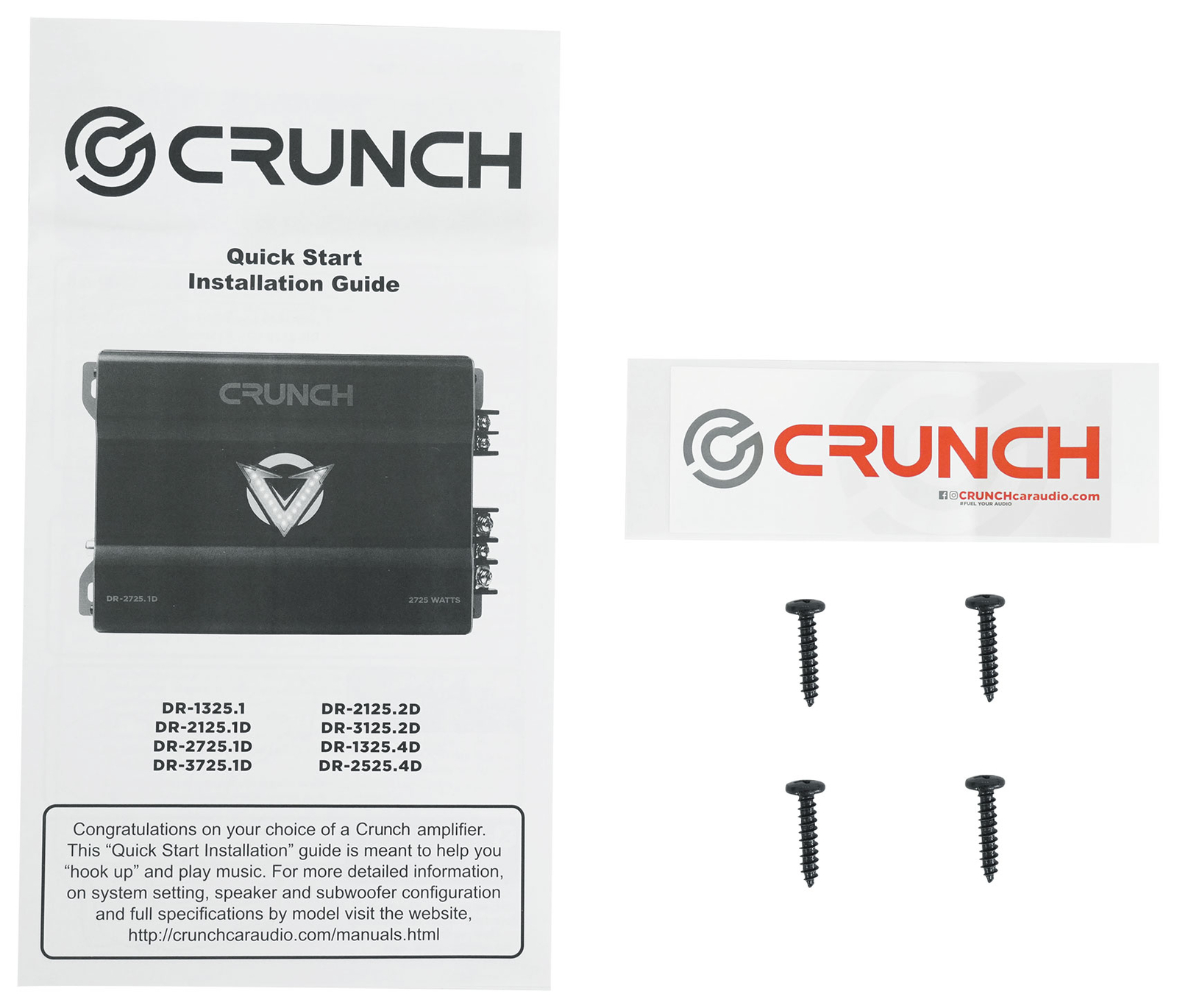 Crunch DR-25254D 2525-ваттный 4-канальный усилитель класса D для автомобильной аудиосистемы