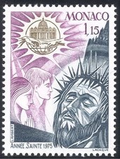 Monaco 1975 Holy Year/Christ/Crown of Thorns/Religion/Animation 1v (n43184)