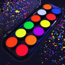Arteza UV Face Paint Kit  12 Neon Colors