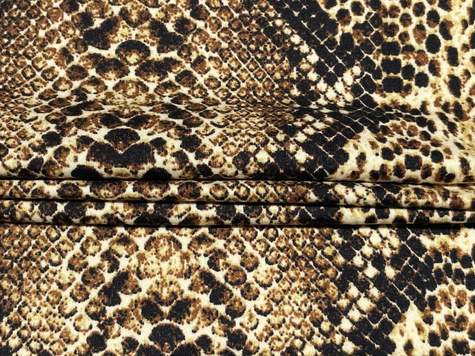 DTY Brushed Fabric Printed: Snake Skin Printed Fabric Sold By The Yard Free Ship - Image 2 of 4