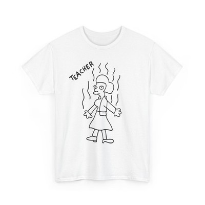 Teacher Stinks (Mrs Krabappel) - Simpsons Cartoon Graphic Gildan Cotton Tee