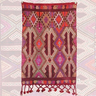 Vintage Tribal Kelim Teppich - 3x5 ft | Rot Rustikal Türkisch Teppich für Fläche