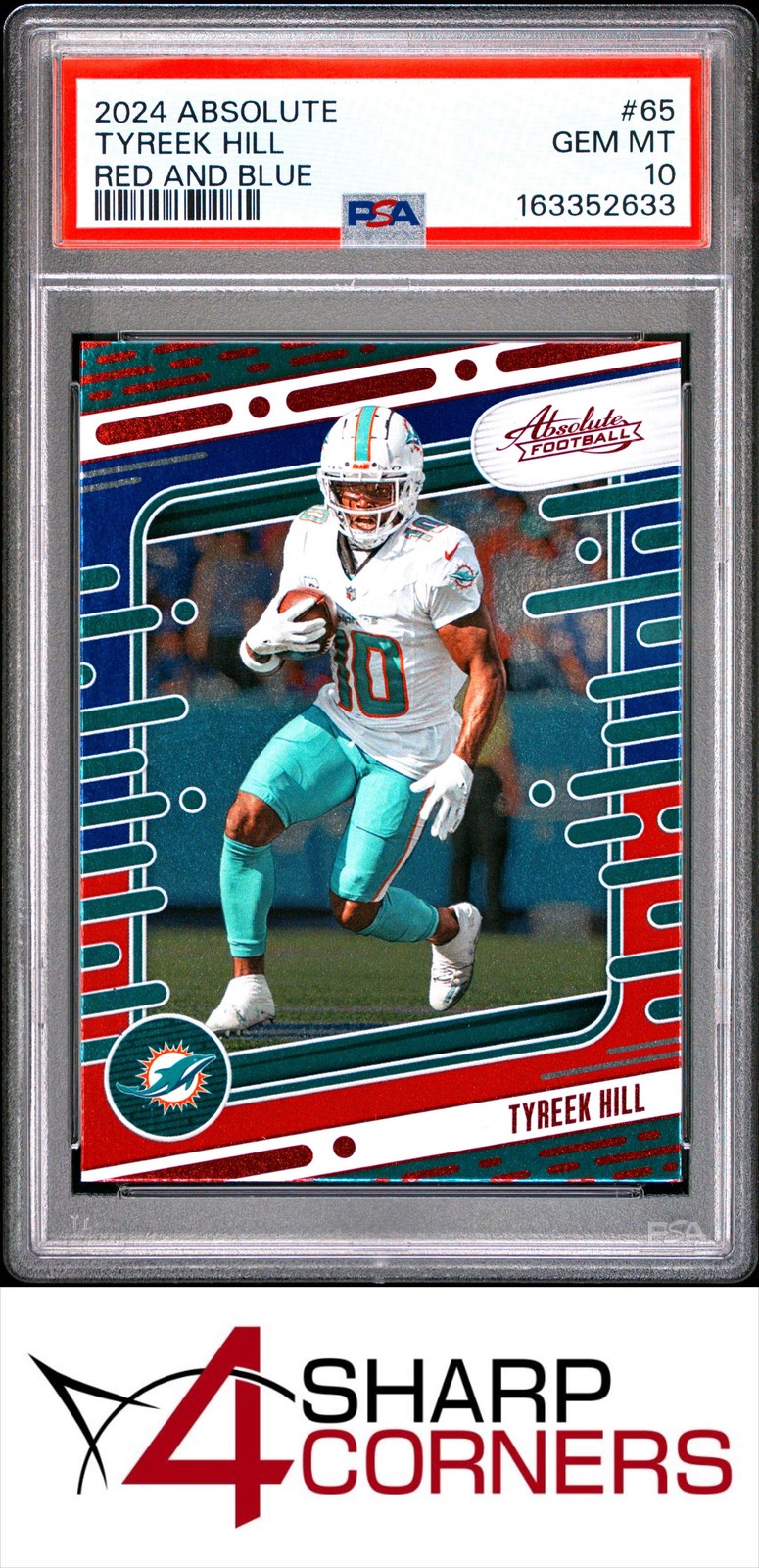 2024 PANINI ABSOLUTE RED AND BLUE #65 TYREEK HILL POP 2 PSA 10 view 1