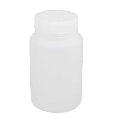 250ml 40mm Dia Wide Mouth HDPE Plastic Round Graduated Bottles White