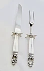 Royal Danish by International Sterling Silver Handle  Large Roast Carving Set
