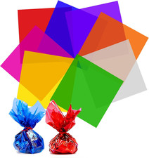120-Pack Colored Cellophane Sheets, 12x12  Gift Wrap for Crafts, Candy  Decorat