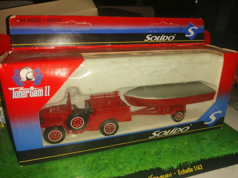 SOLIDO France 1/50 Réf 3144 DODGE + REMORQUE BATEAU Pompiers Neuf En Boite - Photo 4/4