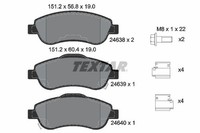 Textar Bremsbelagsatz, Scheibenbremse 2463801 FüR Honda