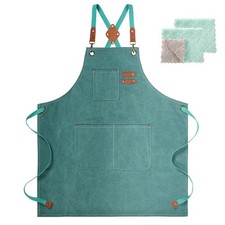 Chef Apron, Cotton Canvas Gardening Apron with Large Pockets for Men and Wome...