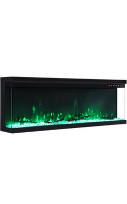 80 Zoll/203,2 cm Einbauwand/freistehend 3-seitig Glas Display Media Wand Feuer 