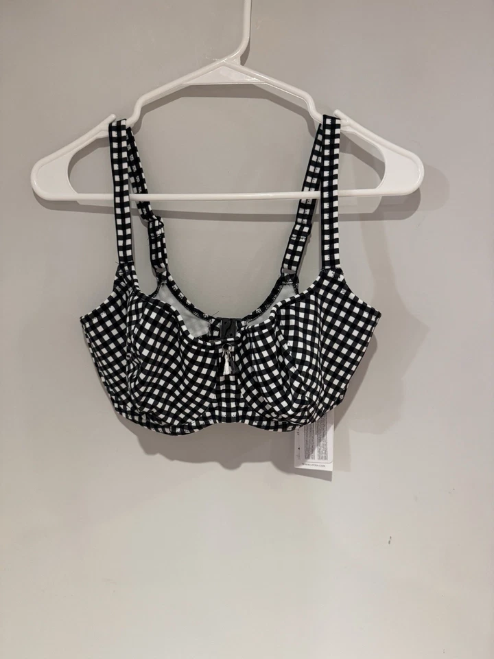 NWT Freya Check In Sweetheart Padded Bikini Top Size 32I Gingham Print Underwire - Image 4 of 4