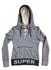 Superdry Mountain Storm Zip Hoodie Womens Size Large Gray Fleece Hood