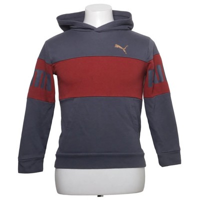 Puma, Kapuzenpullover, Größe: M, Grau/Rot, Baumwolle/Polyester, Streifen #oai