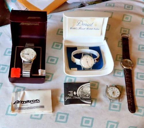 LOT Vintage Watches Wristwatches & Boxes Jupiter Timex Windsor Dorset Armitron