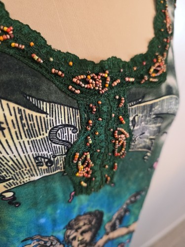 Lisa International Barock Design ärmelloses Tank Perlen Spitzenbesatz Größe XL - Bild 2 von 6