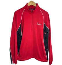 Chick-fil-A Red Quarter Zip Pullover Medium Employee Uniform Jacket 100% Poly